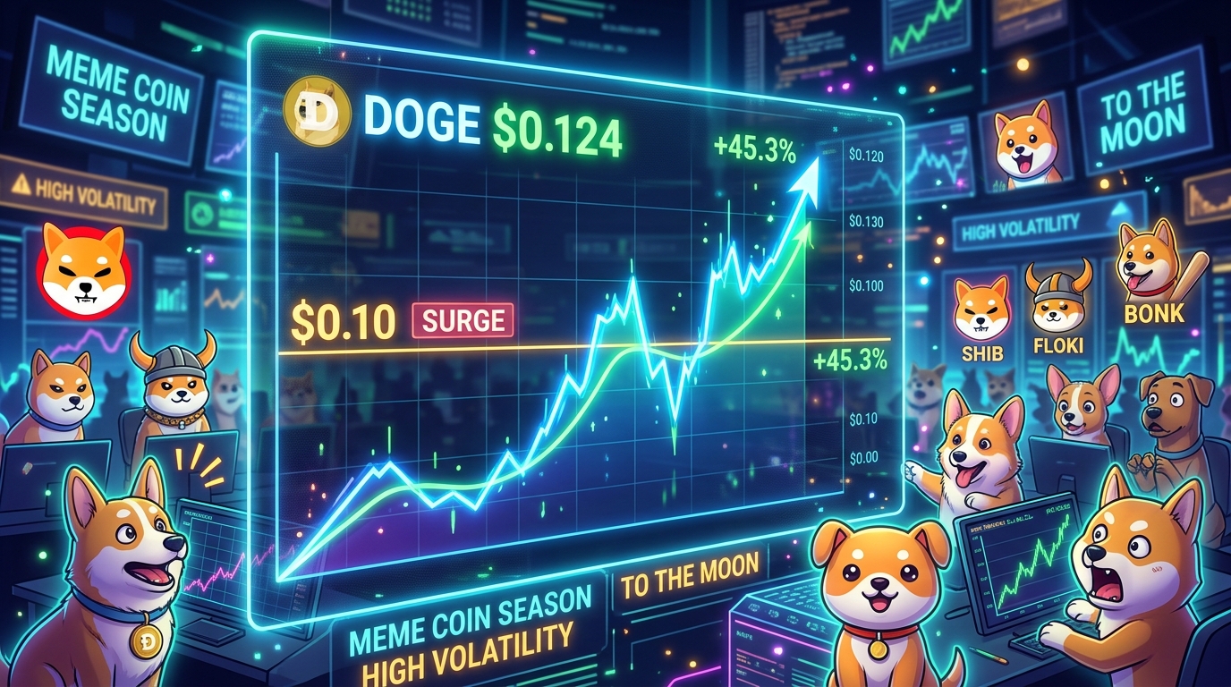 le dogecoin dépasse de nouveau les 0,10 $, marquant le retour en force des meme coins inspirés des chiens dans le marché des cryptomonnaies.